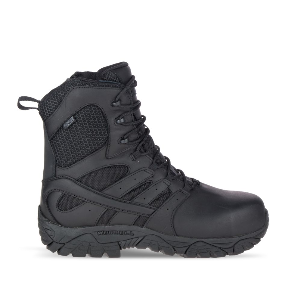 Merrel Moa 8" Tactica ResponsWaterproo Com To Wor Boots Black