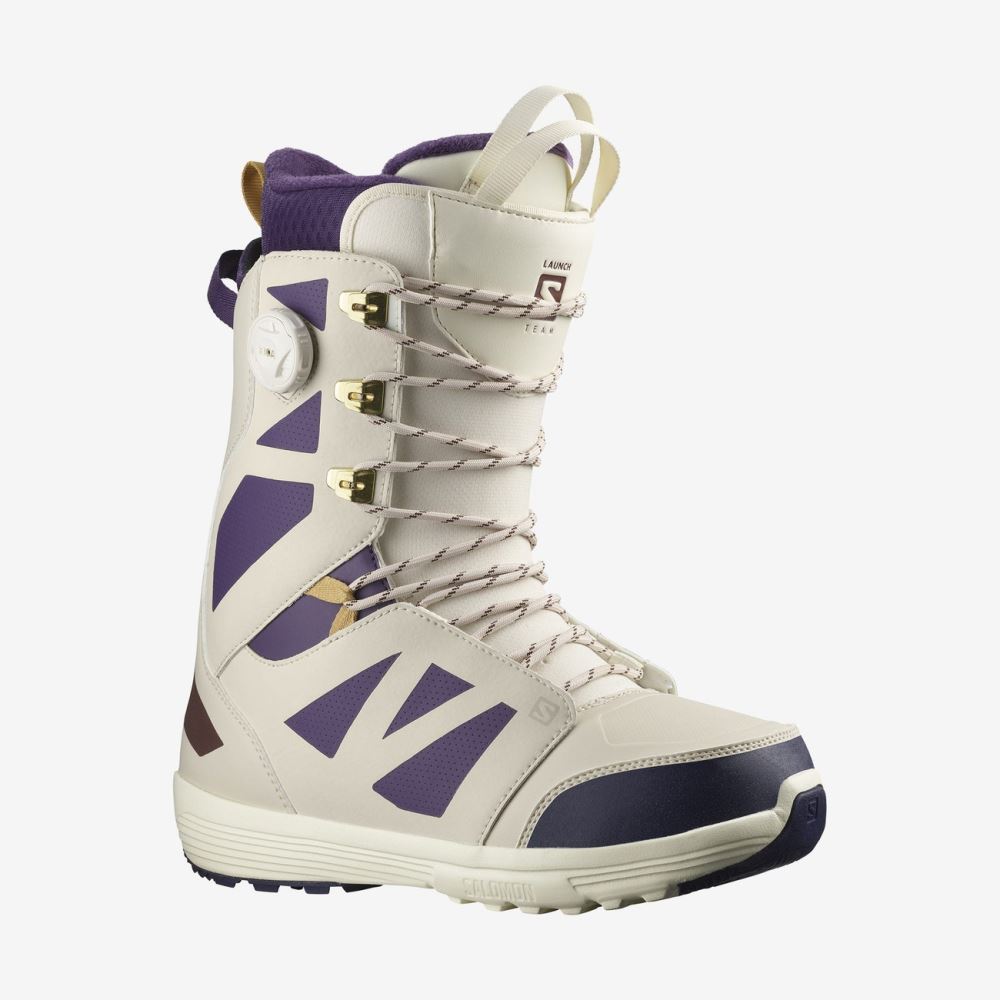 Salomon LAUNCH LACE SJ BOA TEAM - Vanilla Ice / Grape / Rainy Day