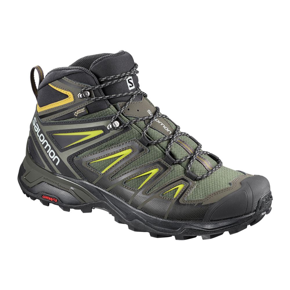 Salomon X Ultra 3 Wide Mid Gtx - Castor Gray/Black/Green Sulphur