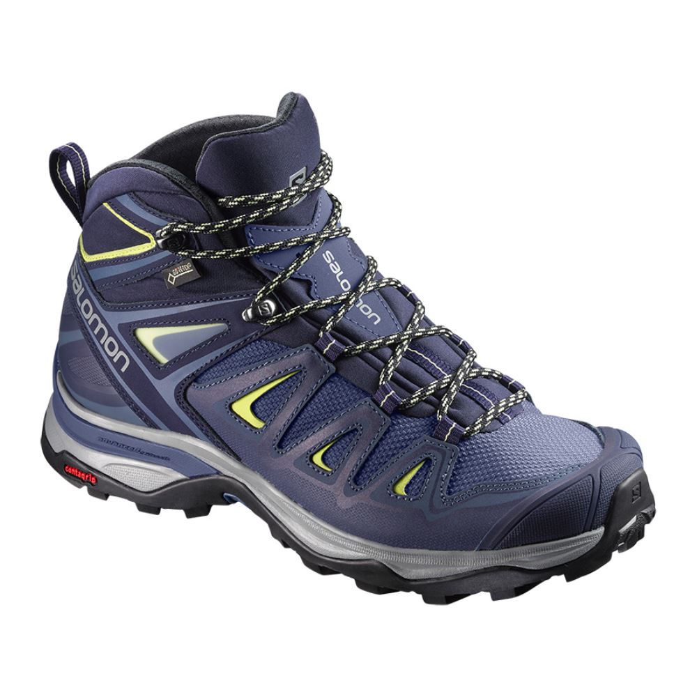 Salomon X Ultra 3 Wide Mid Gtx W - Crown Blue/Evening Blue/Sunny Lime