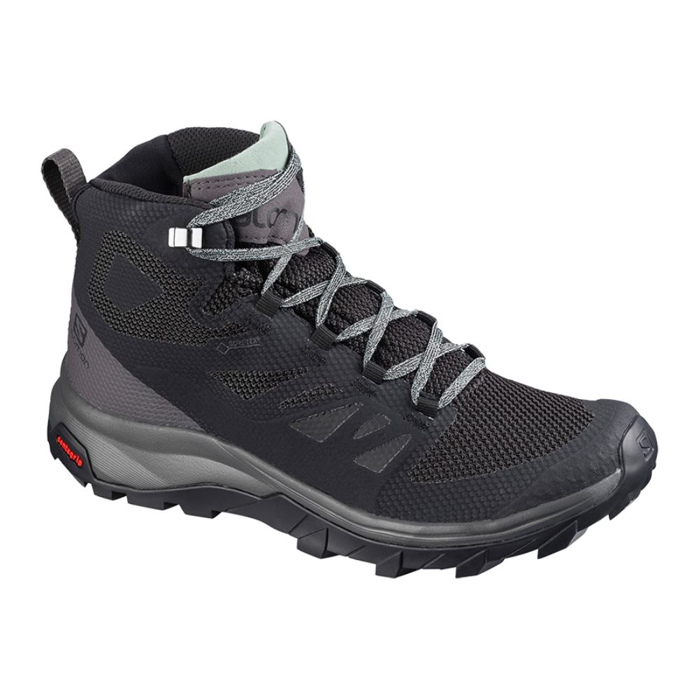 Salomon Outline Mid Gtx W - Black/Magnet/Green Milieu