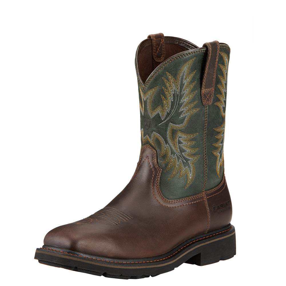 Ariat Sierra Wide Square Toe Steel Toe Work Boot - DARK BROWN