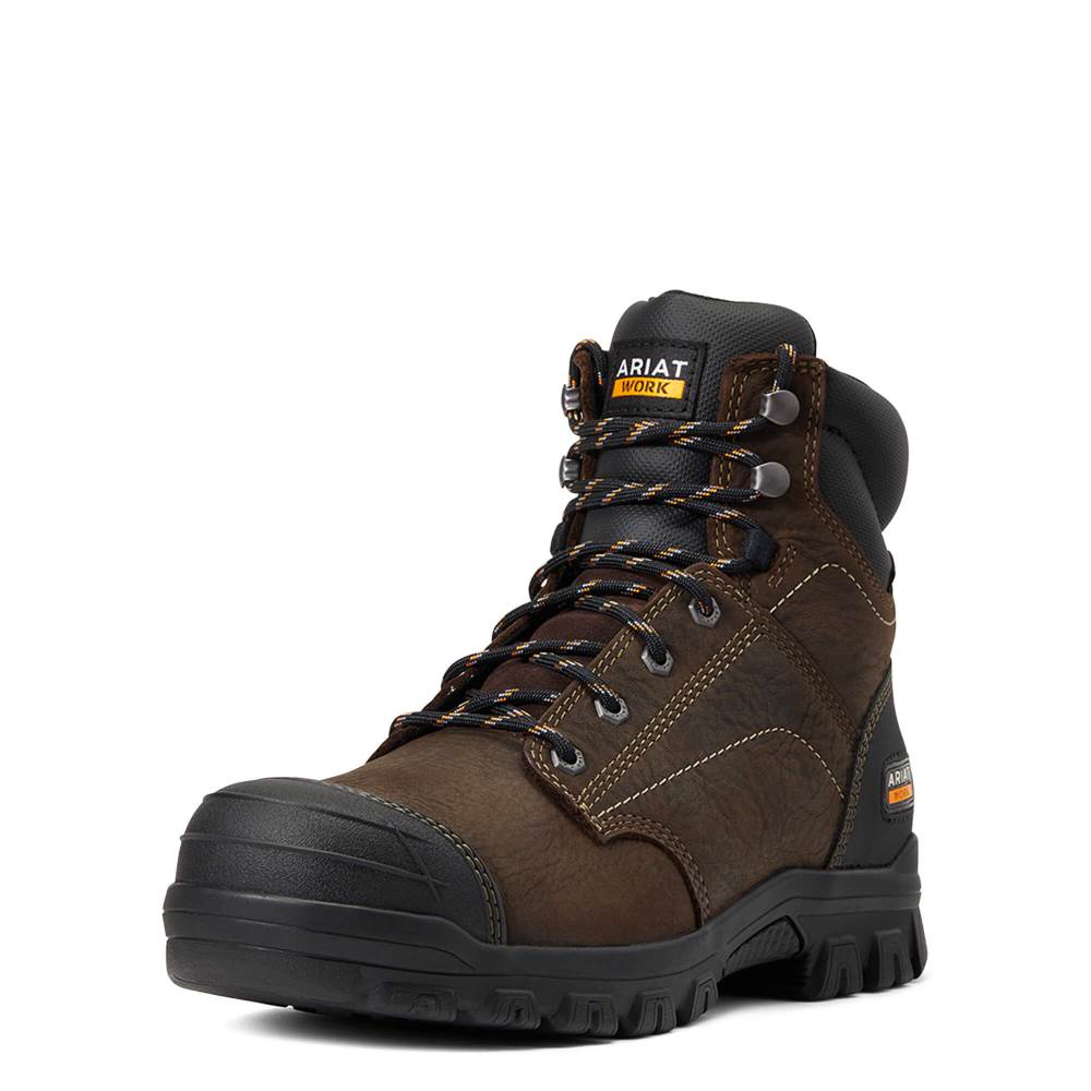 Ariat Treadfast 6" Waterproof Steel Toe Work Boot - DARK BROWN