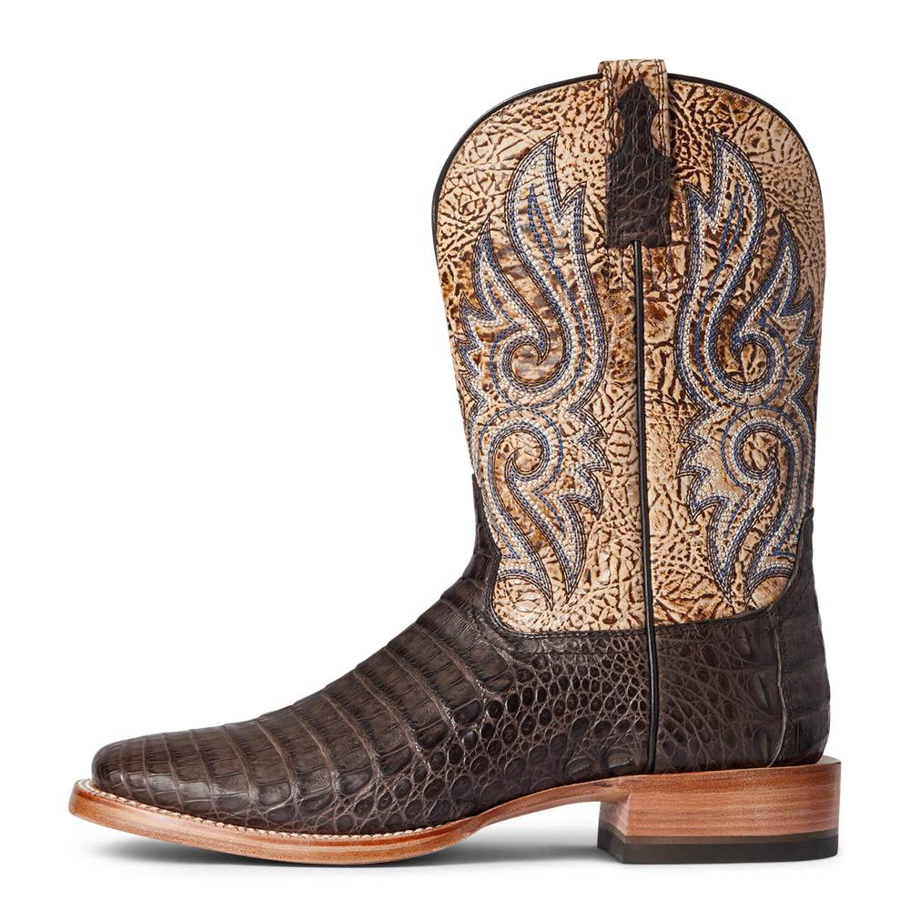 Ariat Relentless Denton Western Boot - CHOCOLATE CAIMAN BELLY