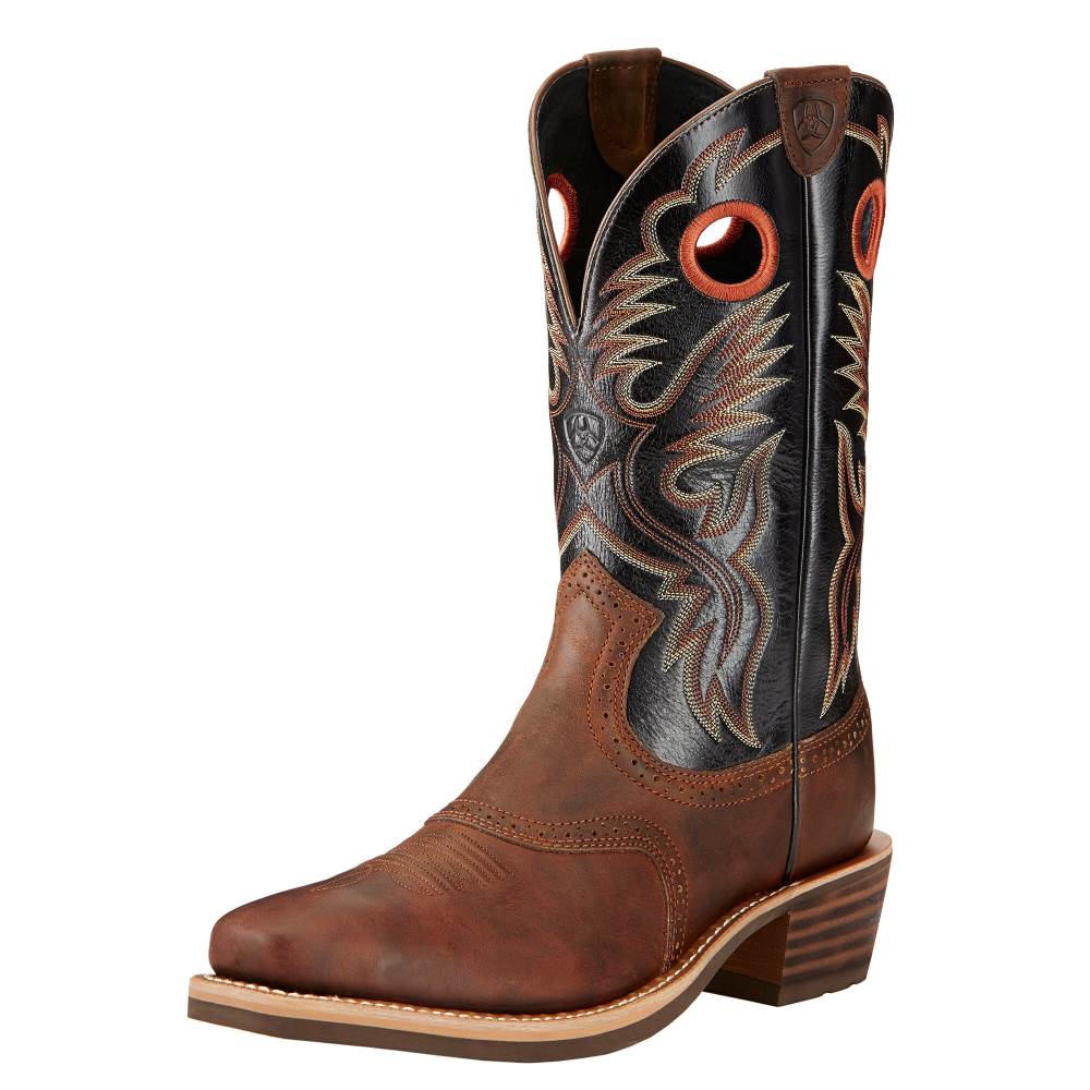 Ariat Heritage Roughstock Western Boot - BAR TOP BROWN