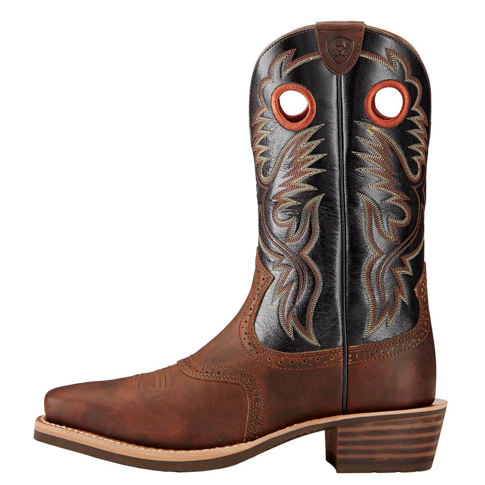 Ariat Heritage Roughstock Western Boot - BAR TOP BROWN