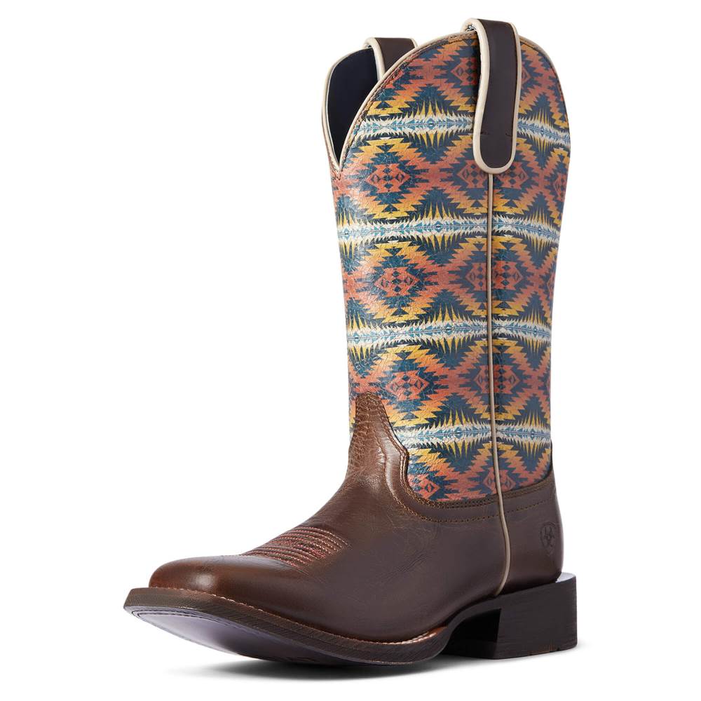 Ariat Pendleton Circuit Savanna Western Boot - CRACKLED CAFE