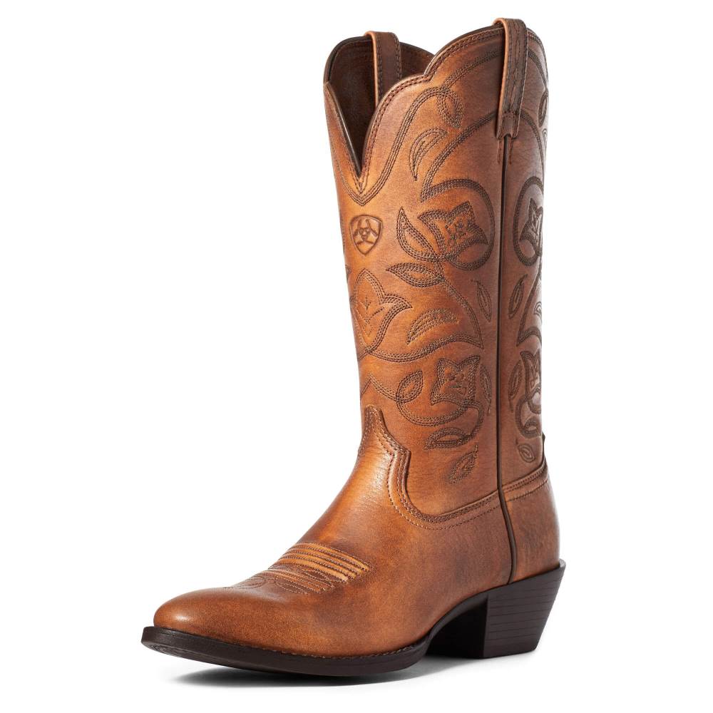 Ariat Heritage R Toe Western Boot - COPPER BROWN