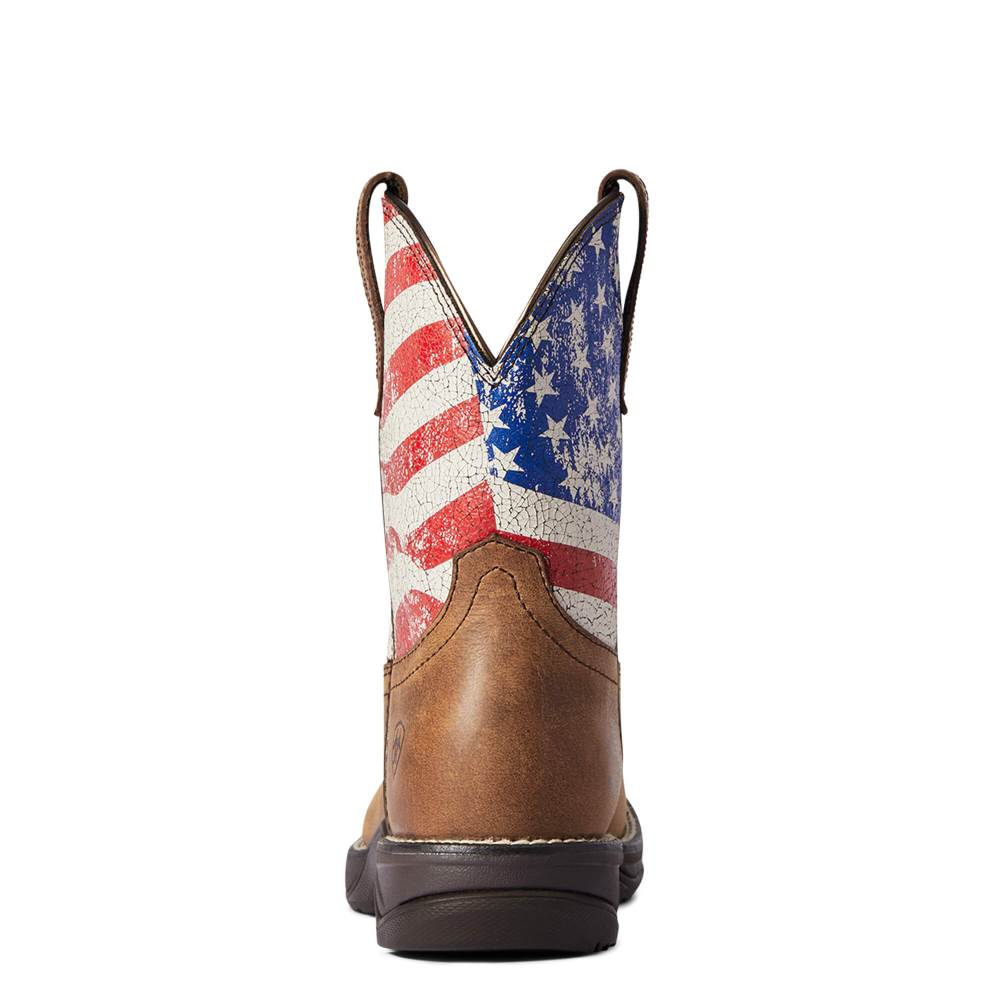 Ariat Anthem Shortie Patriot Western Boot - RED BROWN