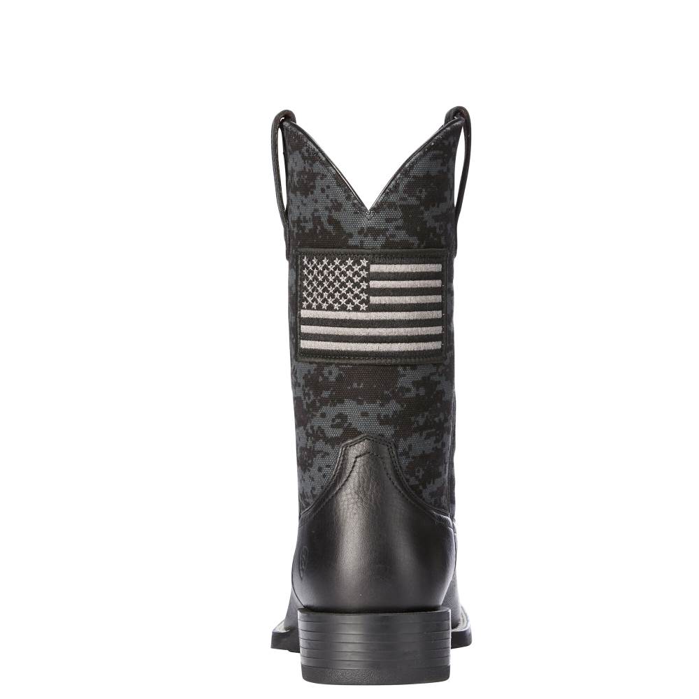 Ariat Sport Patriot Western Boot - BLACK DEERTAN