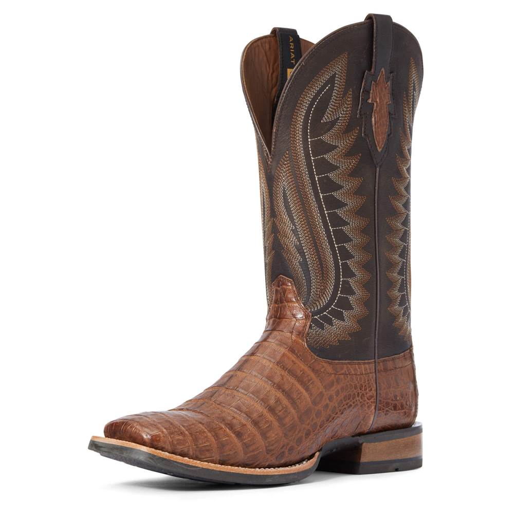 Ariat Double Down Western Boot - CARAMEL CAIMAN BELLY