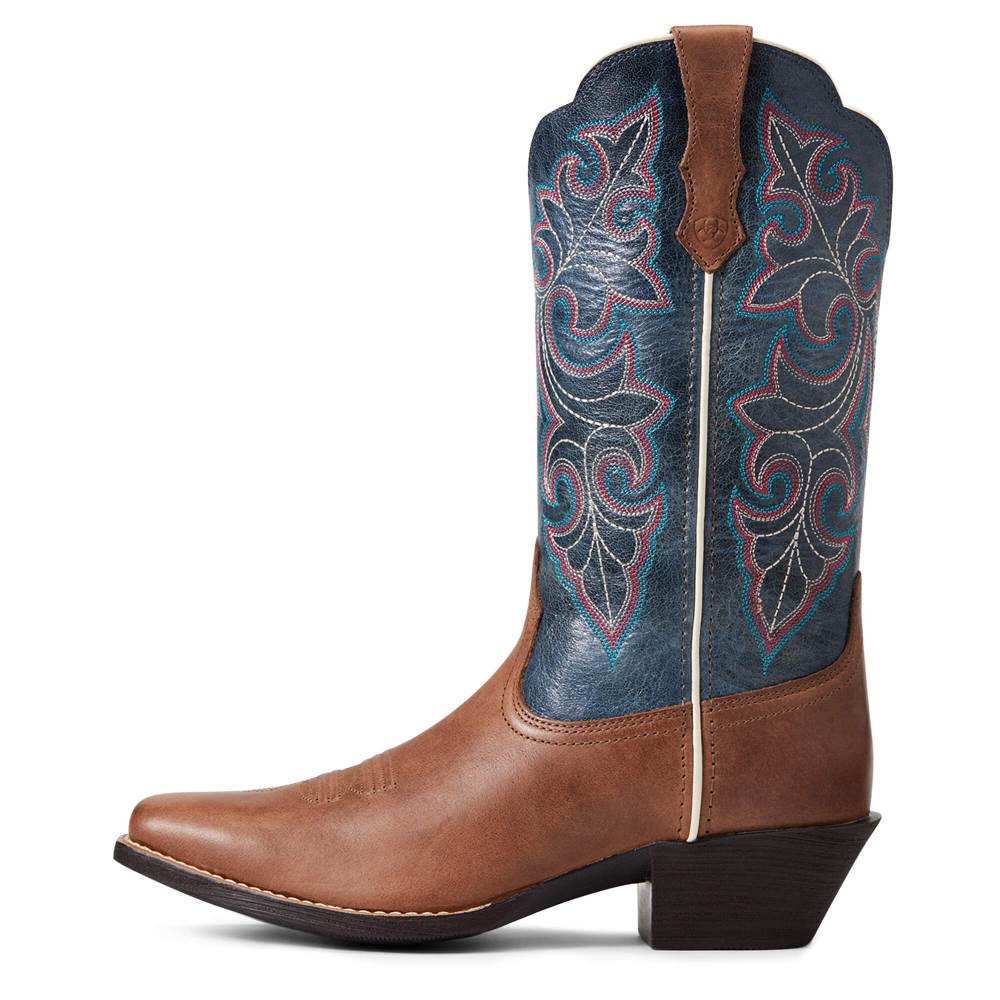 Ariat Round Up Square Toe Western Boot - STORMING BROWN