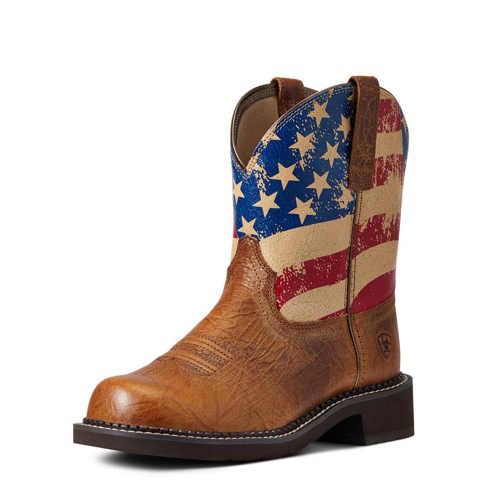 Ariat Fatbaby Heritage Patriot Western Boot - CRACKLED TUMERIC