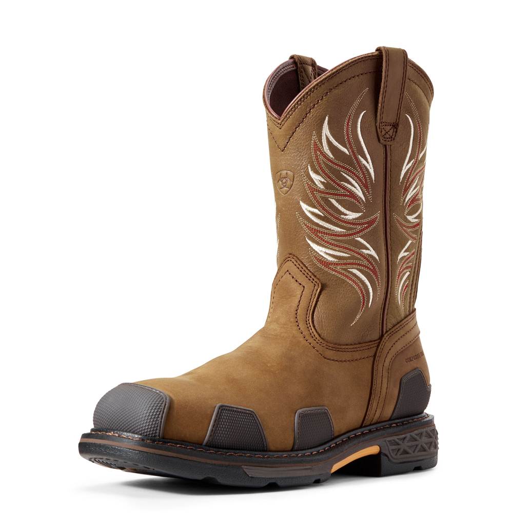 Ariat OverDrive Wide Square Toe Composite Toe Work Boot - ALAMO BROWN