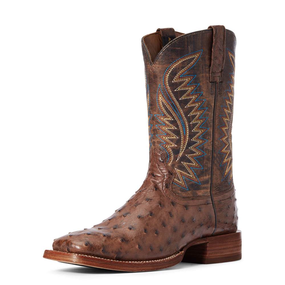 Ariat Gallup Western Boot - MOCHA FULL QUILL OSTRICH