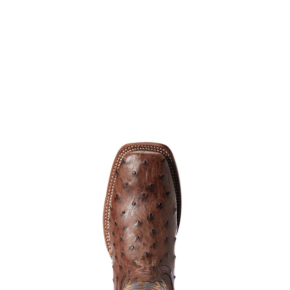 Ariat Gallup Western Boot - MOCHA FULL QUILL OSTRICH