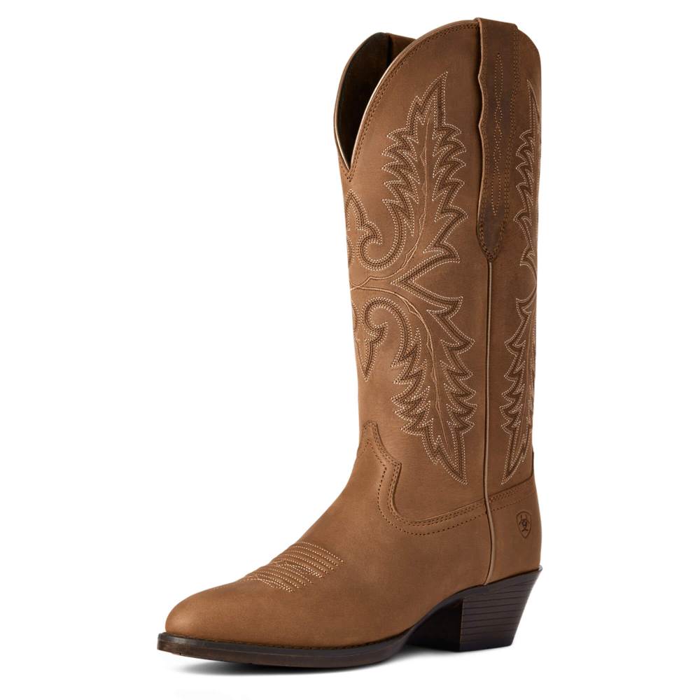Ariat Heritage Elastic Wide Calf Western Boot - TAN BOMBER