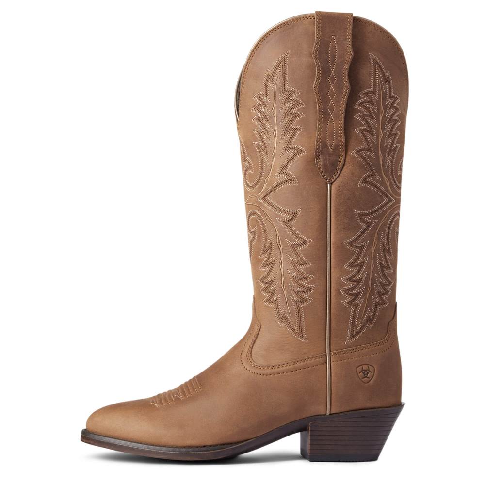Ariat Heritage Elastic Wide Calf Western Boot - TAN BOMBER