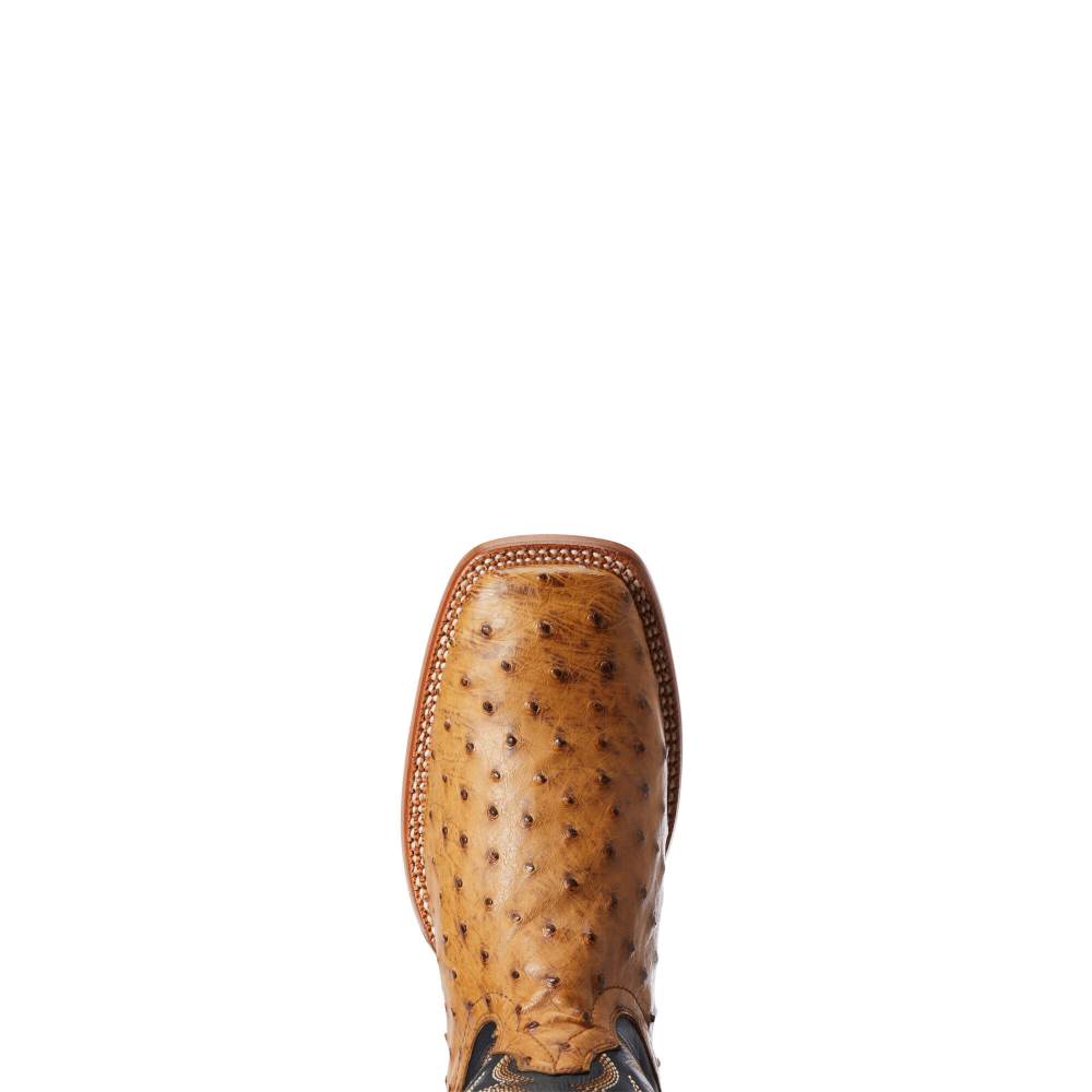 Ariat Gallup Western Boot - TAN FULL QUILL OSTRICH