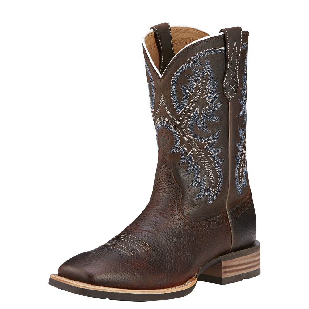 Ariat Quickdraw Western Boot - BROWN OILED ROWDY