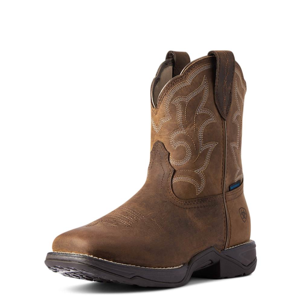 Ariat Anthem Shortie II Waterproof Western Boot - DISTRESSED BROWN