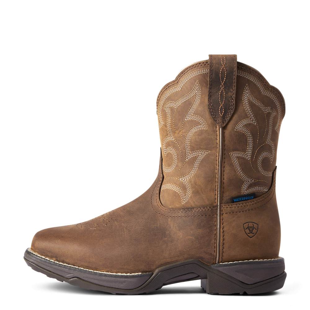 Ariat Anthem Shortie II Waterproof Western Boot - DISTRESSED BROWN