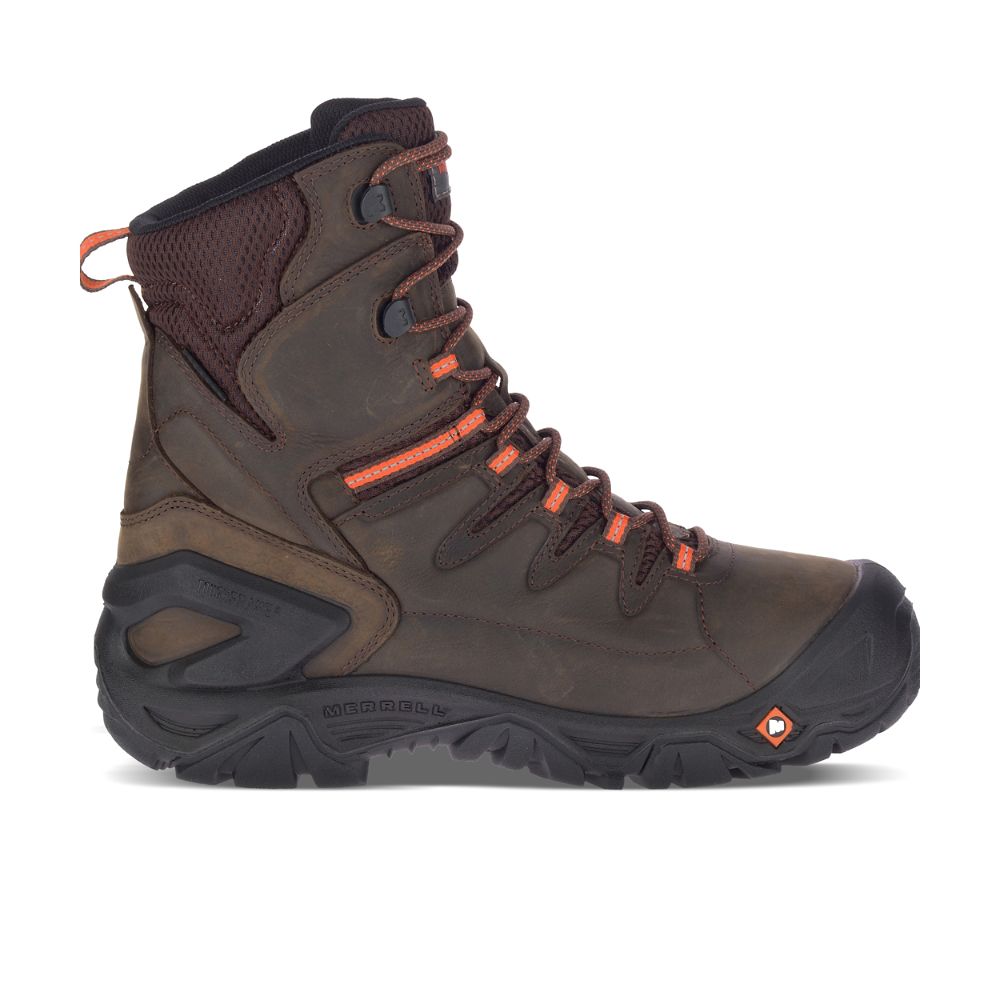 Merrel StrongfielLeathe 8" ThermWaterproo Com To Wor Boots Wid Widt Espresso