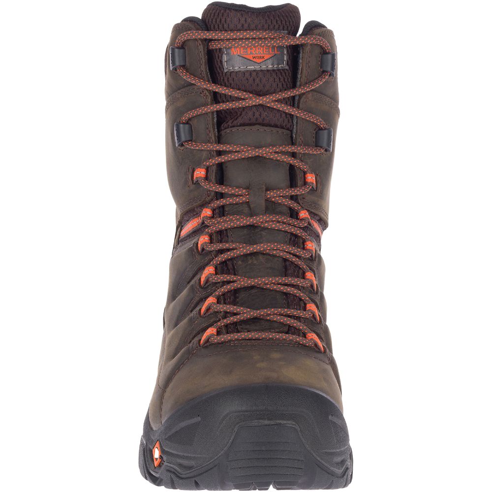 Merrel StrongfielLeathe 8" ThermWaterproo Com To Wor Boots Wid Widt Espresso