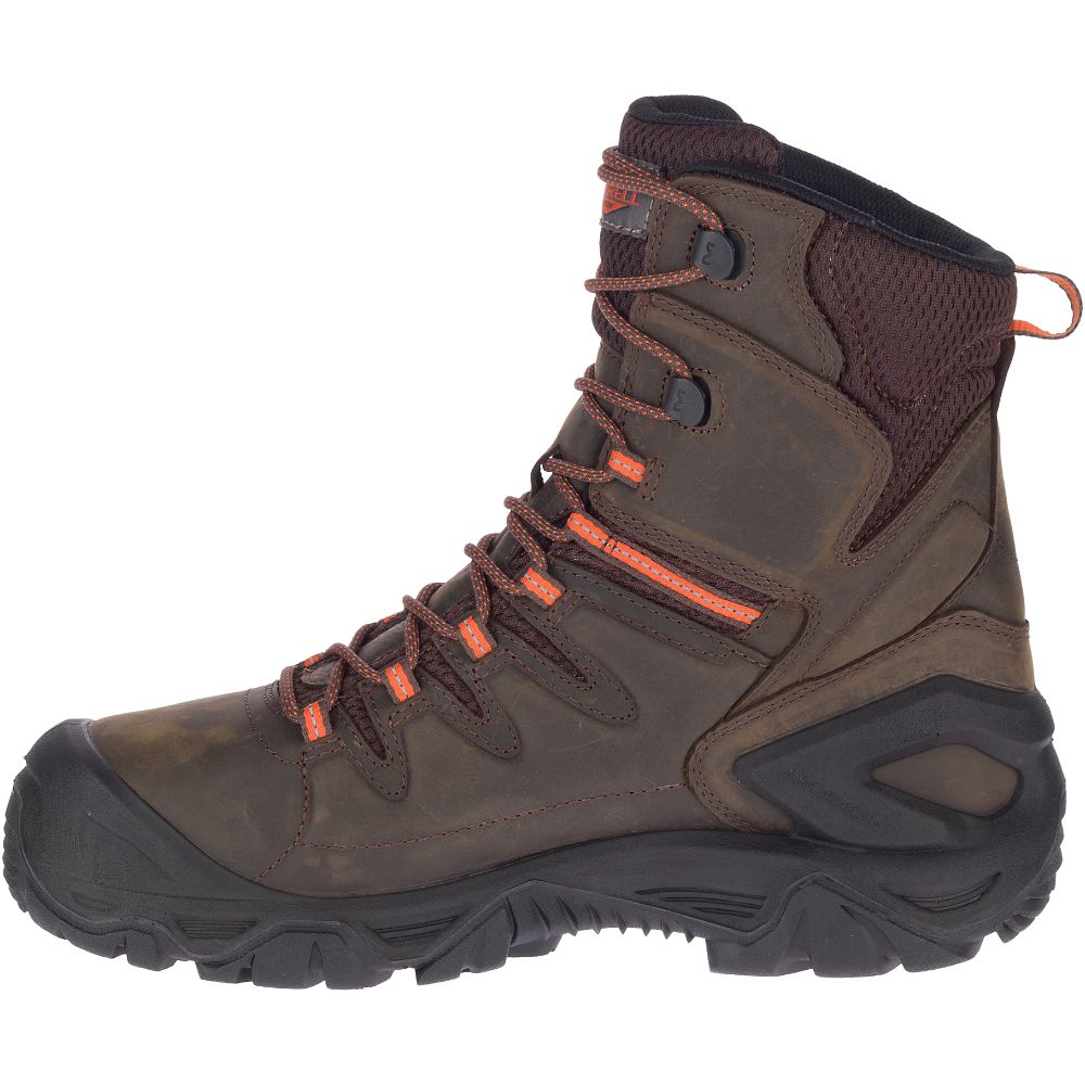 Merrel StrongfielLeathe 8" ThermWaterproo Com To Wor Boots Wid Widt Espresso