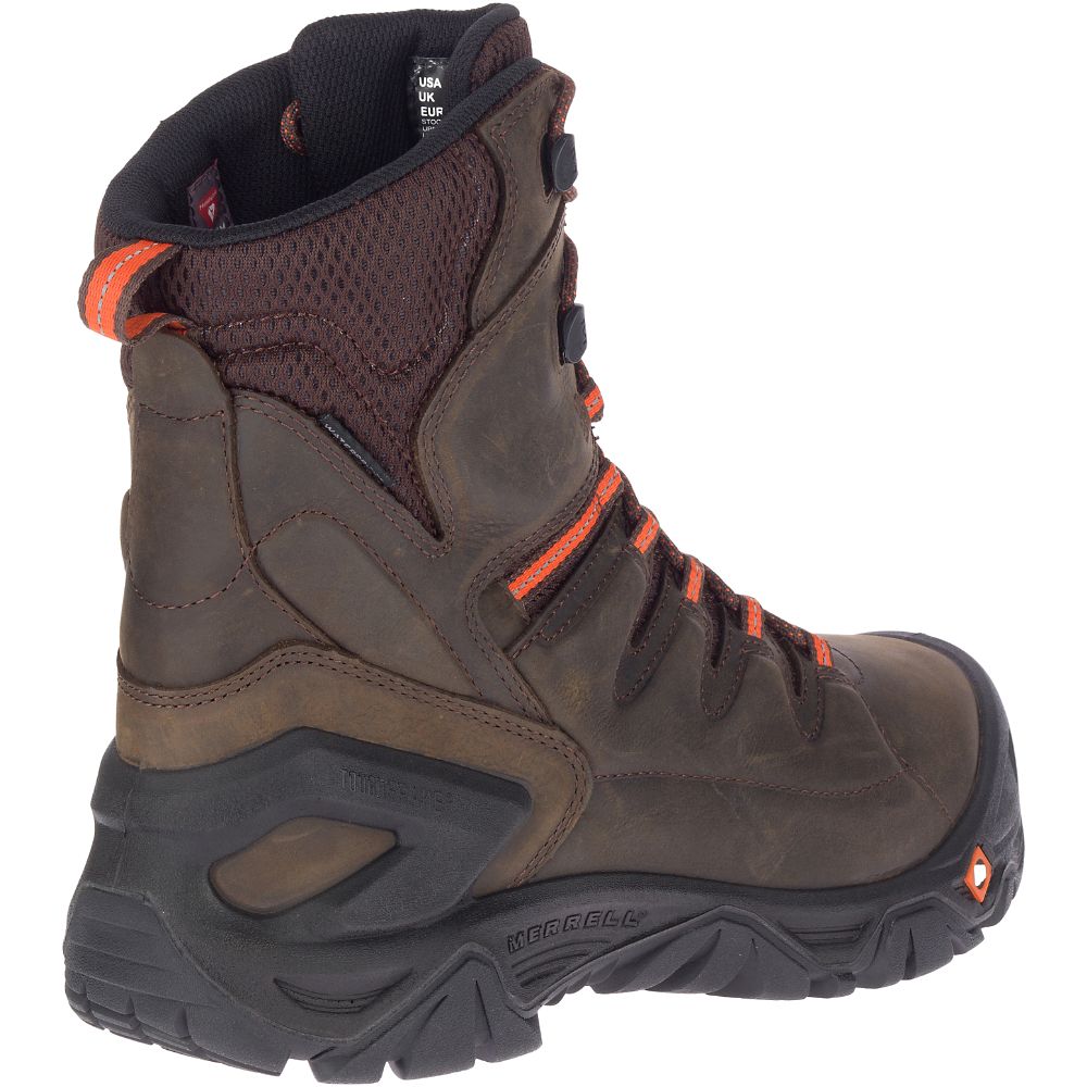 Merrel StrongfielLeathe 8" ThermWaterproo Com To Wor Boots Wid Widt Espresso